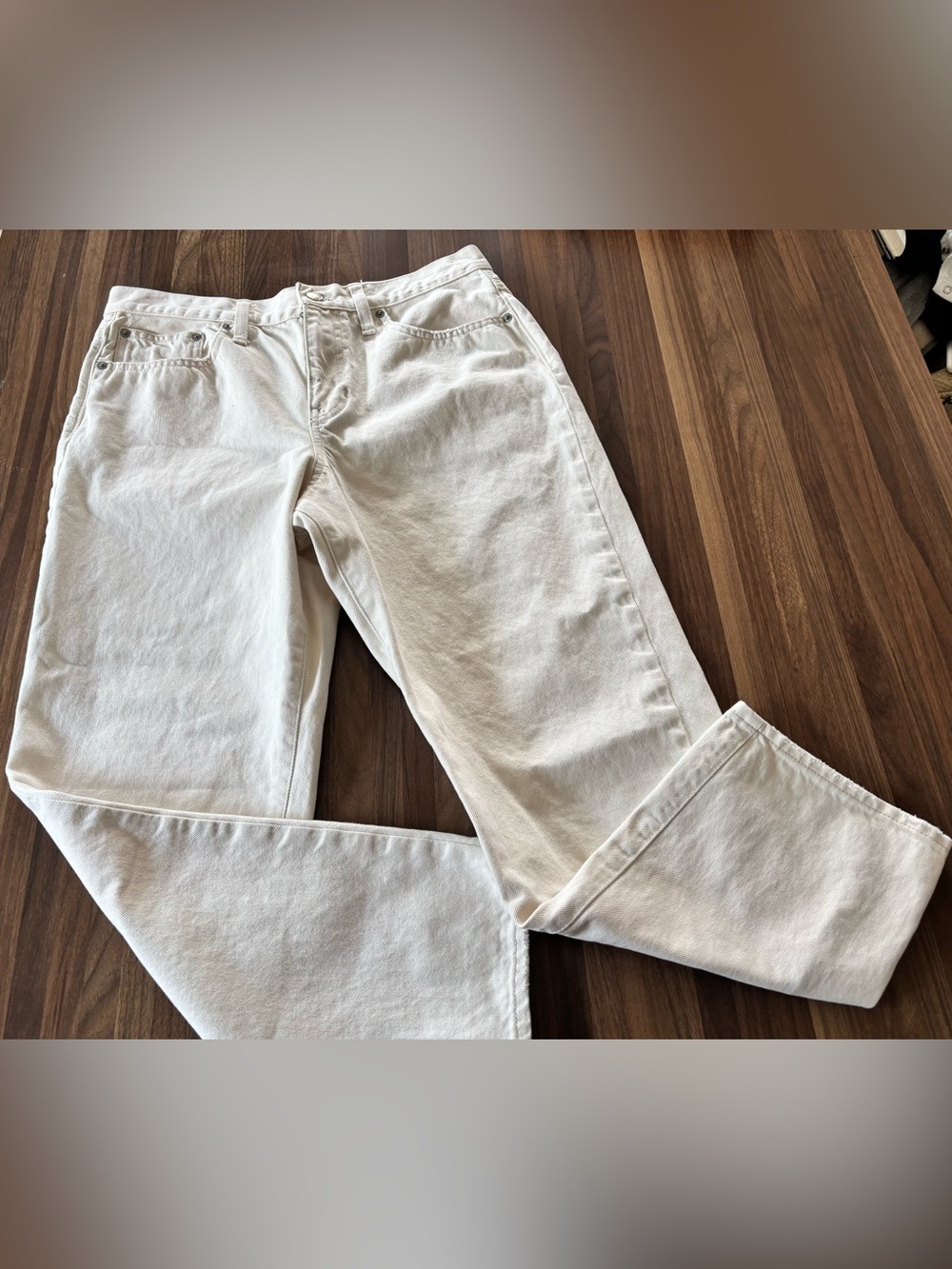 J. Crew Women's Cream Boyfriend Jeans